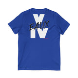 V EAUX IV - WHITE W/ BLACK EAUX UNISEX V-NECK T-SHIRT
