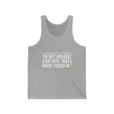 BEST APOLOGIES UNISEX TANK TOP