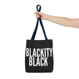 BLACKITY BLACK - WHITE TOTE BAG