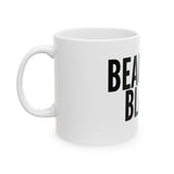 BEAUCOUP BLACK - BLACK CERAMIC MUG - WHITE 150Z
