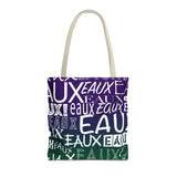 EAUX- WHITE ON MARDI GRAS TOTE BAG