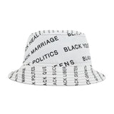 BLACK MAGIC - BLACK LETTERS AOP BUCKET HAT