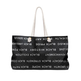 BLACK MAGIC WHITE LETTERS WEEKENDER BAG