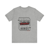 REACH FOR SOMETHING - BLACK RED UNISEX SHORT SLEEVE T-SHIRT