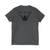 LOOK AT GAWD WHITE UNISEX V-NECK T-SHIRTS