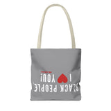 BLACK PEOPLE I LOVE YOU - WHITE TOTE BAG