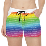BLACK MAGIC RAINBOW WHITE WOMAN CASUAL SHORTS