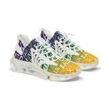EAUX- WHITE ON MARDI GRAS MESH SNEAKERS