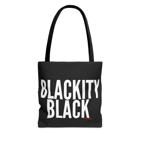 BLACKITY BLACK - WHITE TOTE BAG
