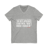 BEST APOLOGIES UNISEX V-NECK T-SHIRT