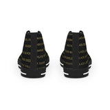 BLACK MAGIC - BLACK GOLD HI-TOP SNEAKERS WHITE SOLE