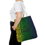 EAUX - BLACK ON MARDI GRAS TOTE BAG
