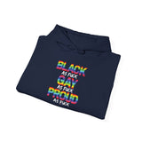 BLACK GAY PROUD AF UNISEX HOODIE