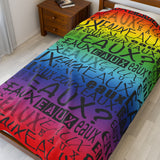 EAUX - BLACK ON RAINBOW PLUSH BLANKET