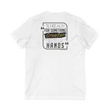 REACH FOR SOMETHING BLACK GOLD V-NECK T-SHIRTS