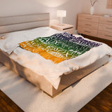 EAUX- WHITE ON MARDI GRAS PLUSH BLANKET