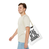 PEACE BE THE JOURNEY BLACK TOTE BAG