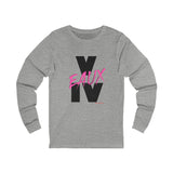 V EAUX IV - BLACK W/ PINK EAUX UNISEX LONG SLEEVE T-SHIRT