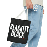 BLACKITY BLACK - WHITE TOTE BAG
