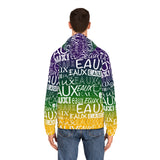 EAUX- WHITE ON MARDI GRAS AOP ZIP HOODIE