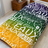 EAUX- WHITE ON MARDI GRAS PLUSH BLANKET