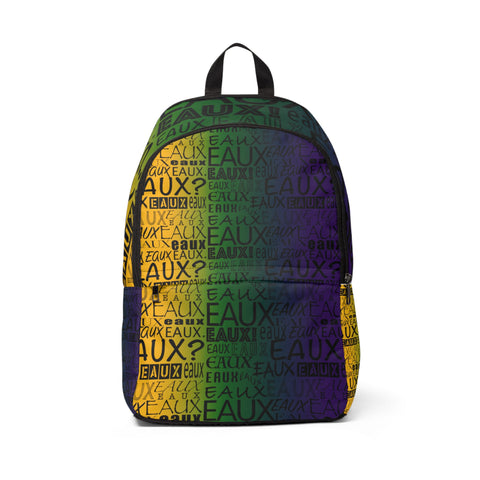 EAUX - BLACK ON MARDI GRAS BOOKBAG