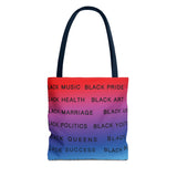 BLACK MAGIC RAINBOW BLACK  TOTE BAG
