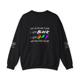 BLACK GAY FUP WHITE UNISEX SWEATSHIRTS