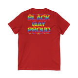 BLACK GAY PROUD UNISEX V-NECK T-SHIRTS