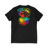 BLACK GAY PROUD FIST UNISEX V-NECK T-SHIRTS