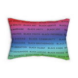 BLACK MAGIC RAINBOW BLACK LUMBAR PILLOW