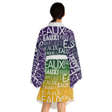 EAUX- WHITE ON MARDI GRAS KIMONO