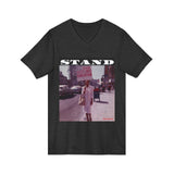 STAND - WHITE UNISEX V-NECK T-SHIRT
