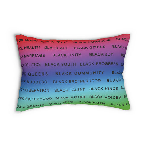 BLACK MAGIC RAINBOW BLACK LUMBAR PILLOW