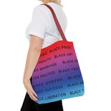 BLACK MAGIC RAINBOW BLACK  TOTE BAG