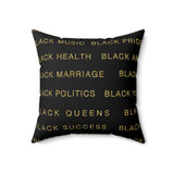 BLACK MAGIC - BLACK GOLD THROW PILLOW