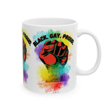BLACK GAY PROUD FIST CERAMIC WHITE MUG 150Z