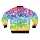 EAUX WHITE ON RAINBOW AOP MEN'S BOMBER JACKET