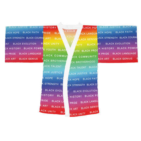 BLACK MAGIC RAINBOW WHITE KIMONO