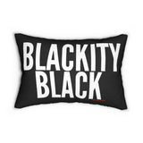 BLACKITY BLACK - WHITE LUMBAR PILLOW