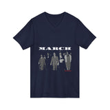 MARCH - WHITE UNISEX V-NECK T-SHIRT