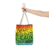 EAUX - BLACK ON RAINBOW TOTE BAG