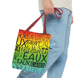 EAUX - BLACK ON RAINBOW TOTE BAG