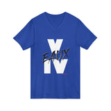 V EAUX IV - WHITE W/ BLACK EAUX UNISEX V-NECK T-SHIRT