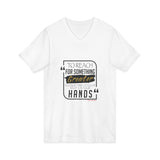 REACH FOR SOMETHING BLACK GOLD V-NECK T-SHIRTS