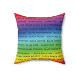 BLACK MAGIC RAINBOW BLACK  THROW PILLOW