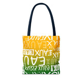 EAUX- WHITE ON MARDI GRAS TOTE BAG