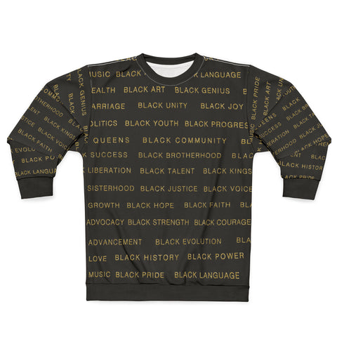 BLACK MAGIC - BLACK GOLD AOP UNISEX SWEATSHIRT