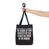 JOY IN THE MIRROR TOTE BAG
