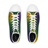 EAUX - BLACK ON MARDI GRAS HI-TOP SNEAKERS WHITE-SOLE